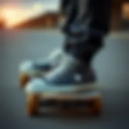 Classic Chuck Taylor sneakers on a skateboard