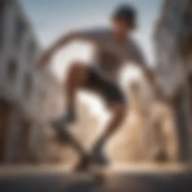 Skateboarder Tricking in Style Skateboarder performing a trick in XS Ethika boxers
