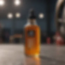 Close-up of speed oil bottle designed for skateboard maintenance