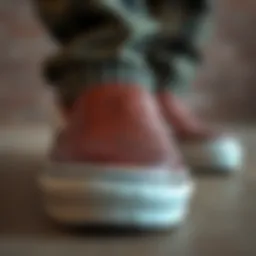 Close-up of Vans leather slip-ons showcasing rich texture and craftsmanship