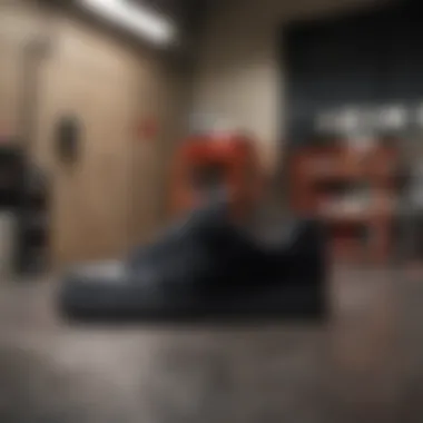 Maintenance Tips for Longevity of Black DC Shoes Care tips for maintaining black DC shoes displayed alongside cleaning products