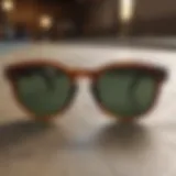 Historical display of round shape sunglasses from different eras