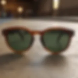 Historical display of round shape sunglasses from different eras
