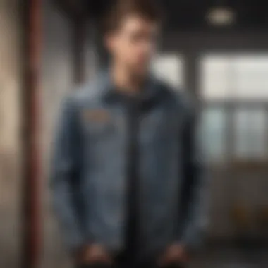 Edgy Acid Wash Shirt and Leather Jacket Combo Trendy Acid Wash Shirt Styled with Leather Jacket