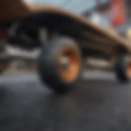 A detailed breakdown of skateboard components showcasing the deck, trucks, wheels, and bearings.