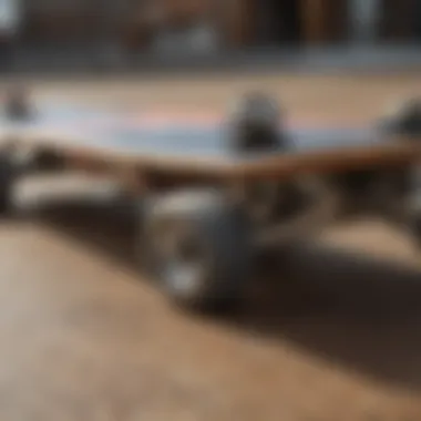 Artistic Expression on Skateboards Close-up of skateboard deck with custom graphics