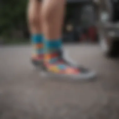 Variety of Vans liner socks in different colors and patterns