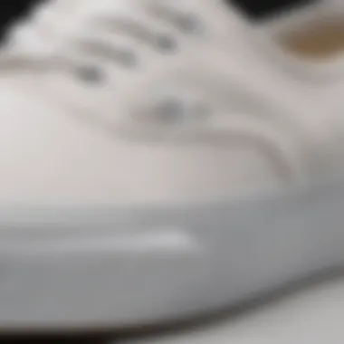 Sole Sophistication: Vans Authentic All-White Close-Up of Vans Authentic All-White Shoe Sole Detail