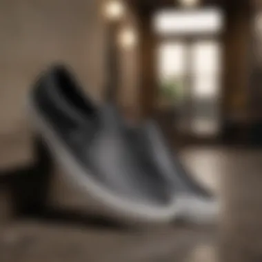 Historical Evolution of Vans Classic Black Slip-Ons A historical display of Vans Classic Black Slip-Ons