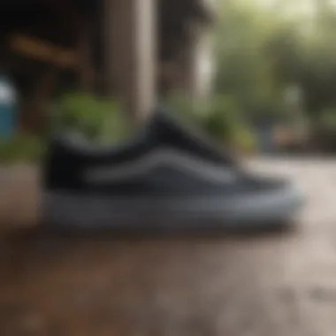 Sleek Design of Vans Old Skool Black Waterfall Vans Old Skool Black Waterfall showcasing its sleek design and timeless appeal