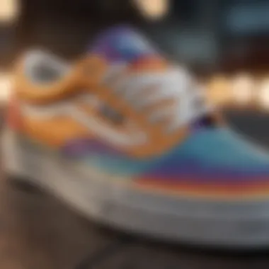 Close-up of the unique design features of Vans Pride sneakers