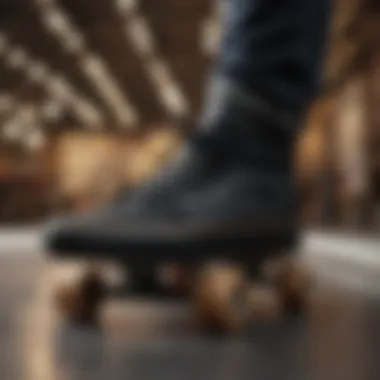 Vans Skate Hi Black in Action Skateboarder wearing Vans Skate Hi Black in action