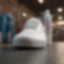 A close-up view of Vans white shoe cleaner bottle