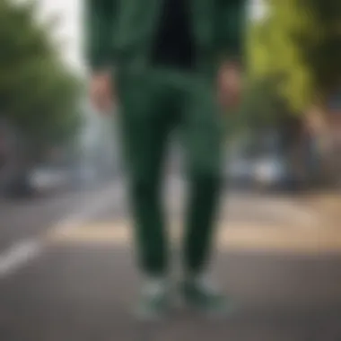 Elevated Styling with Green Jogging Pants Green jogging pants styled with a chic blazer