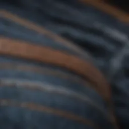 Vintage straight jeans fabric texture detail