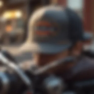 Vintage Trucker Hat on Retro Motorcycle