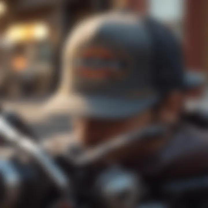 Vintage Trucker Hat on Retro Motorcycle
