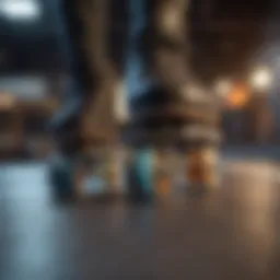 Detailed close-up of VNLA skates showcasing unique design elements