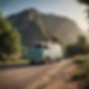 Vintage van parked in a scenic countryside setting