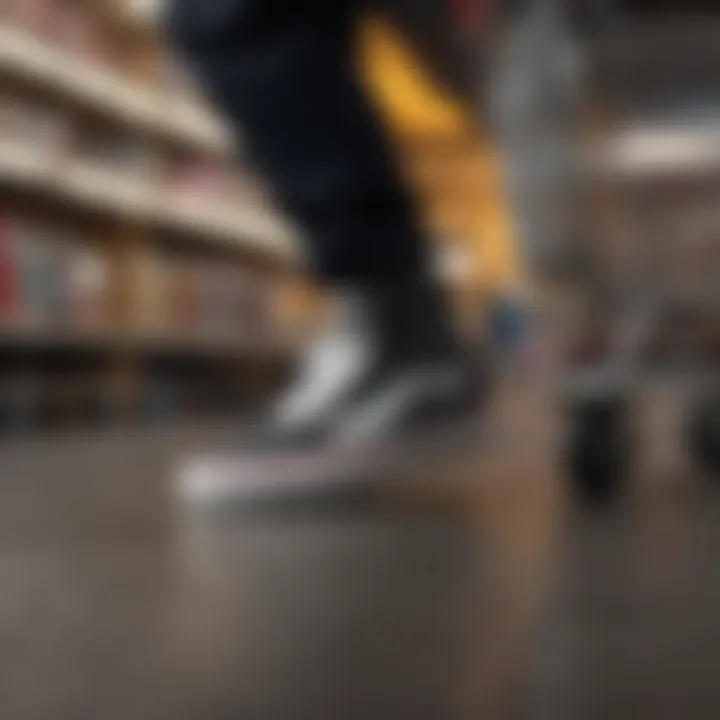 Shopping cart filled with Vans shoes