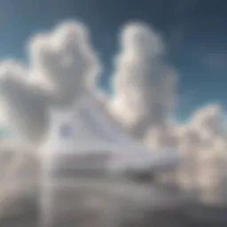 Sneaker floating in the clouds
