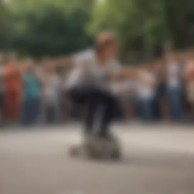Community Spirit at a Sponsored Skateboarding Event Group of female skaters participating in a sponsored event, embodying community and support